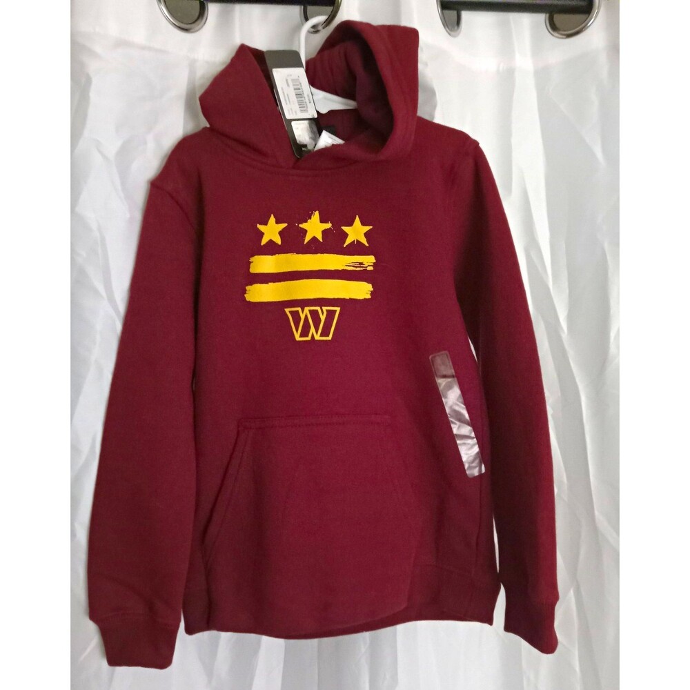 NFL Washington Commanders Burgundy Pullover Hoodie Boys Size 7